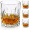 Bavel Old Fashioned Whiskey Glasses,11 OZ Scotch Glasses Set of 4,Premium Cocktail Glass,Bourbon and Scotch,Style glasses for Glassware Lover (Set of 4)