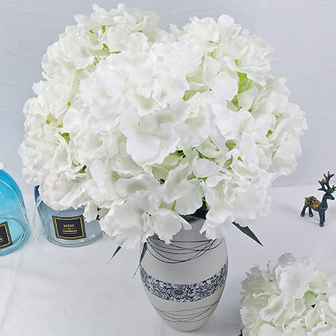 FagusHome 8 inch Big Silk Hydrangea Heads Artificial Flowers Heads with Stems 25 Pcs Fake Hydrangea Flowers for D©cor