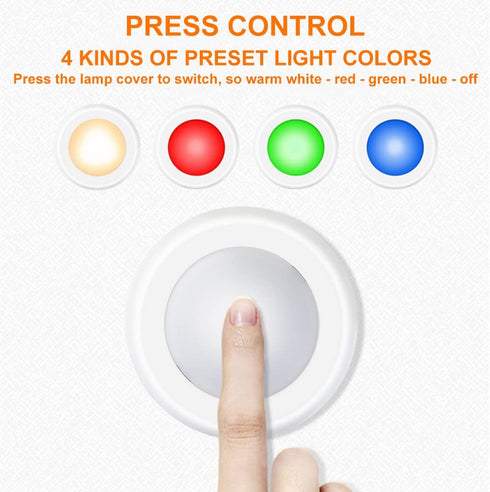 13 Color LED Puck Lights with Remote Control, Wireless Under Cabinet Lighting, Battery Powered Lights, Stick on Lights, Color Changing Lights with Dimmer and Timer, AA Battery Operated Closet Light