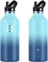 IRON °FLASK Sports Water Bottle - 32 Oz, 3 Lids (Straw Lid), Leak Proof, Vacuum Insulated Stainless Steel, Hot Cold, Double Walled, Thermo Mug, Standard Metal Canteen