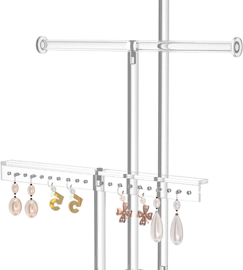 HIIMIEI Jewelry Stand Organizer 3 Tier Acrylic tabletop Jewelry Tower Display for Necklaces Bracelets Earrings