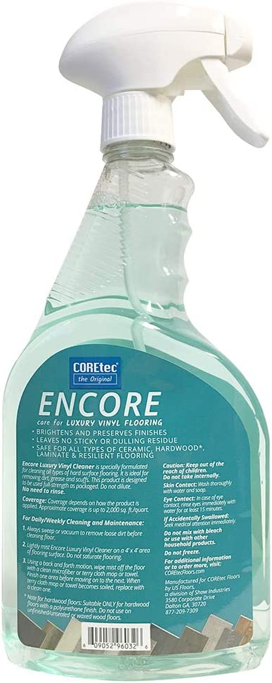 COREtec ENCORE 03Z76 Floor Cleaner Care for Luxury Vinyl Flooring Ready To Use 32oz Spray Bottle (Green)