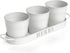 Barnyard Designs Herb Pot Planter Set with Tray for Indoor Garden or Outdoor Use, White Metal Succulent Potted Planters for Kitchen Windowsill, (Set of 3, 4.25? x 4? Planters on 12.5? x 4" Tray)
