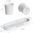 Barnyard Designs Herb Pot Planter Set with Tray for Indoor Garden or Outdoor Use, White Metal Succulent Potted Planters for Kitchen Windowsill, (Set of 3, 4.25? x 4? Planters on 12.5? x 4" Tray)