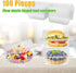 100Pcs Clear Plastic Take Out Containers,Square Hinged Food Container,Disposable Clamshell Dessert Trays Holders Boxes for Cake,Salad,Sandwiches,Hamburger,Pasta,Chips,5 x 4.7 x 2.8 Inch