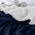 CozyLux Sherpa Fleece Blanket Twin Size Navy Blue 60" x 80" Soft Lightweight Fuzzy Reversible Throws Cozy Warm Thick Plush Blankets Luxury Microfiber Winter Bed Blanket for Camping Couch Sofa Chair