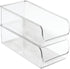 iDesign Linus Plastic Fridge and Freezer Storage Organizer Bin, Clear Container for Food, Drinks, Produce Organization, BPA-Free , 11" x 5.5" x 3.5", Set of 2, Clear