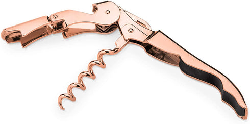 Viski Copper Double Hinged Corkscrew Wine Bottle Opener and Foil Cutter, Waiter™s Corkscrew Wine Key, 4.75"