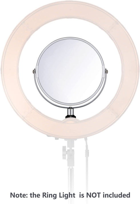 Neewer 8 inches/20 Centimeters Glass Double-Sided Selfie Magnified Circular Makeup Mirror with Adapter for 18 inches Ring Light, Selfie, Portrait, Makeup