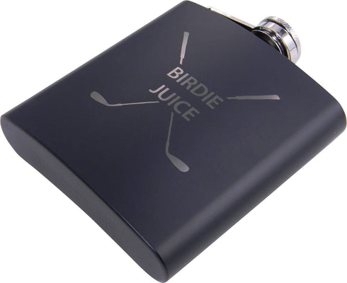 Golf Birdie Juice Flask, Funnel and Gift Box - Great Chirstmas, Birthday, Valentines Gift for Golfers (Black)