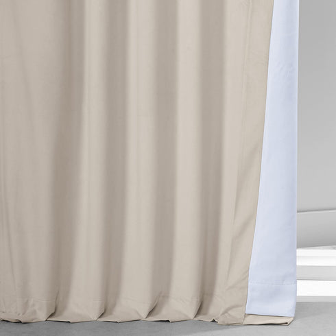 HPD Half Price Drapes VPCH-P Signature Blackout Velvet Curtain (1 Panel), 50 in x 84 in, Neutral Ground