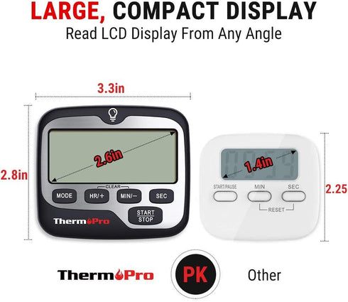 ThermoPro TM01 Kitchen Timers for Cooking with Count Up Countdown Timer, Digital Timer for Kids with Touch Backlit, Study Timers for Classroom Teacher Supplies