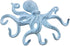 Rustic Dark Blue Whitewashed Cast Iron Octopus Hook 11 Inch - Decorative Hook - Sealife Metal Wall Hook