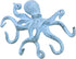 Rustic Dark Blue Whitewashed Cast Iron Octopus Hook 11 Inch - Decorative Hook - Sealife Metal Wall Hook