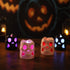 OSALADI 4 Packs Skeleton Candle Lights Halloween Flickering Candles with Skull Battery Operated Candle Lights for Halloween Party Festival Room Bar Hotel Decor