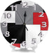 White,Grey,Black and Red Irregular Geometric Wall Clock Waterproof Decorative Clocks Durable Round Wall Clock Lightweight Clock with Roman Numeral Hands for Living Room Classroom Patio Bedroom