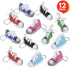 ArtCreativity Mini Canvas Sneaker Keychains for Kids and Adults - Set of 12 - 3 Inch Tennis Shoe Key Chains - Cool Birthday Party Favors, Goody Bag Fillers, Prize for Boys and Girls, Fundraising Item