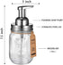 Mason Jar Bathroom Accessories Set(4 Pack) - Foaming Soap Dispenser&Qtip Holder Set&Toothbrush Holder-Rustic Farmhouse Decor Bathroom Organizer Apothecary Jar Country Countertop (Brushed Nickel)