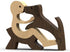 Handmade Wood Decor Sculptures, Sitting Man and Dog Statue, Carved Creative Home Office Gift Decoration Natural ECO Friendly