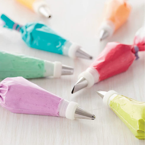 Wilton Assorted Size Disposable Decorating Piping Bags with Icing Bag Ties, 60-Piece