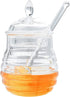 Yosoo Transparent Beehive-Shaped Honey Jar with Dripper Stick for Storing and Dispensing Honey 245ml