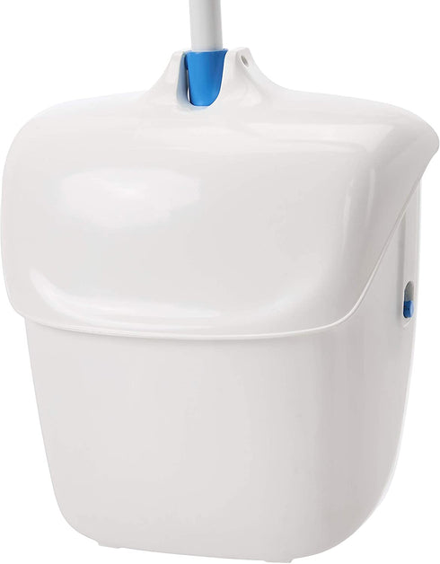 Amazon Basics Broom with Handled Dustpan, Blue and White