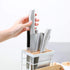 VANRA Metal Steel Knife Block Holder Kitchen Knife Storage Organizer Stand without Knives 8-Slot (White)
