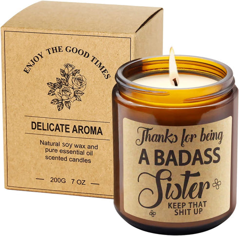 Aromaflare Scented Candles Best Friend Funny Gifts for Women Personalized Birthday Gift for Sisters Bestie Unique Christmas Presents for Female