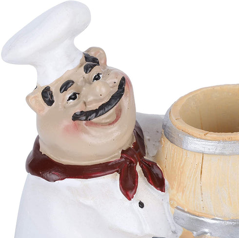 Chef Figurines Toothpick Holder, Resin Toothpick Dispenser with Italian Chef Statue for Kitchen Counter Restaurant Coffee Shop Decor