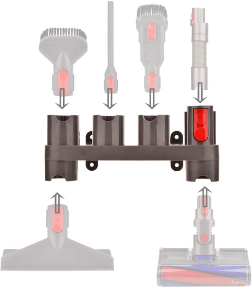 HUACITY Accessories Holder for Dyson - Mount Organizer Holder for Dyson V15 V11 V10 V8 V7 Vacuum Cleaner,Compatible with Docking Station Wall Mount Attachments