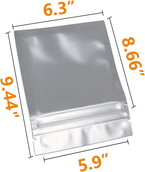 100PCS Candy Bags,Stand Up Aluminum Foil Bags,Smell Proof Bags,Reclosable Airtight Mylar Bags,Reusable Food Pouches Bags with Zip Lock,Sealable Treat Bags for Snacks Beans Coffee Dry Fruits (6.3X9.4")