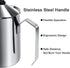 Manual Milk Creamer Hand Pump Frother Cappuccino Latte Coffee Foam Pitcher with Handle, Lid, Double Layer Filter Screen, Stainless Steel, 17-Ounce Capacity (500ml)