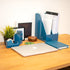 Alfion Magazine File Organizer | Holder for Desk or Bookshelf Use 2-Pack (Navy Blue)
