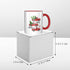 Red Christmas Coffee Truck Mug Cup for Home Office 11 Oz, Cute Funny Funky Flat Bottom Ceramic Mug Holiday Gifts for Women Men