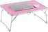 SUPERJARE Foldable Laptop Table, Bed Desk, Breakfast Serving Bed Tray, Portable Mini Picnic Table & Lightweight, Folds in Half with Inner Storage Space - Pink
