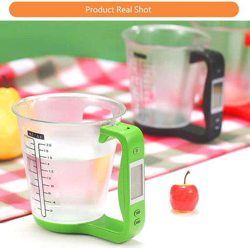 Digital kitchen Electronic Measuring Cup Scale Measuring Cup Kitchen Scales Digital Beaker Household Jug Scales with LCD Display Temp Measurement and Weight Display Black