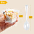 100 x 2oz Square Mini Dessert Cups with Spoons, Clear Plastic Parfait Appetizer Cup - Small Plastic Dessert Cups Reusable Serving Bowl for Tasting Party Desserts Appetizers