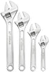 WORKPRO 4-piece Adjustable Wrench Set, Forged, Heat Treated, Chrome-plated (6-inch, 8-inch, 10-inch, 12-inch)