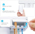 Pretigo Toothbrush Holder Easy Install Large Capacity Storage, with Cosmetic Drawer Organizer and Toothbrush Rack, Integrated with Automatic Toothpaste Dispenser, Space Saving with Magnetic Cup Design