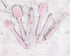 Rorence Silicone Whisk Spatula Spoonula & Brush Set of 6 - pink