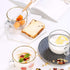 2pcs Glass Clear Coffee Cups Breakfast Milk Mugs Tea Espresso Coffee Cup Yogurt Bowl with Handle for Beverages
