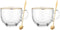 2pcs Glass Clear Coffee Cups Breakfast Milk Mugs Tea Espresso Coffee Cup Yogurt Bowl with Handle for Beverages