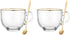 2pcs Glass Clear Coffee Cups Breakfast Milk Mugs Tea Espresso Coffee Cup Yogurt Bowl with Handle for Beverages