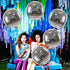 Big, Silver Disco Ball Balloons - 22 Inch, Pack of 6 | 4D Sphere Round Metallic Disco Balloons for Disco Party Decorations | Disco Ball Decorations for Bachelorette Party Decorations, 70s Theme Party