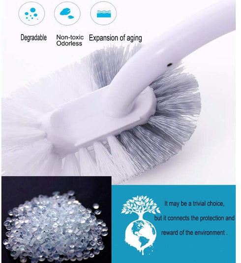 Marbarsse Bathroom Toilet Bowl Brush and Holder, Curved Design Toilet Brush for Deep Cleaning Under Rim, Best Toilet Brush Set, Easy Handy Compact Toilet Bowl Cleaner Brush for Bathroom, 2 Pack