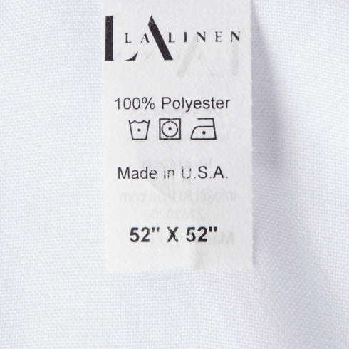 LA Linen Polyester Poplin Washable Square Tablecloth, Stain and Wrinkle Resistant Table Cover 52x52, Fabric Table Cloth for Dinning, Kitchen, Party, Holiday 52 by 52-Inch, White