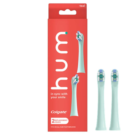 Colgate Hum Connected Smart Battery Toothbrush Refill Head, Green, 2 Pack