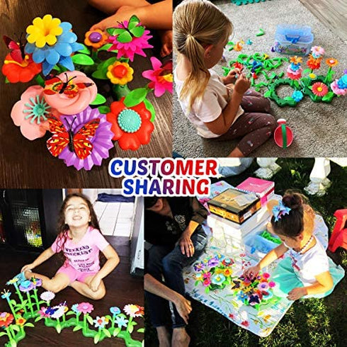 Innorock Flower Garden Building Toy Set for 3, 4, 5, 6, 7 Year Old Girls - STEM Toys for Educational Activity - Flower Stacking Toys, Preschool Learning Activity, Toddler Girl Toys, Gifts for Girls