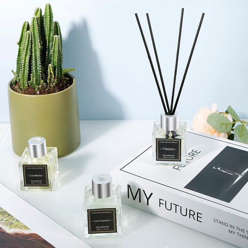 NEVAEHEART Reed Diffuser Set, Gardenia/Freesia/Jasmine & Mint, 1.7OZ x 3 Packs Reed Diffuser, Oil Diffuser Sticks, Home Fragrance Products, Fragrance Diffuser with Gift Box