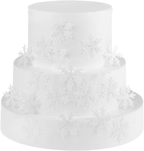 GEORLD 48pcs White Edible Cupcake Snowflakes Cake Toppers Decoration for Winter Frozen Theme Party